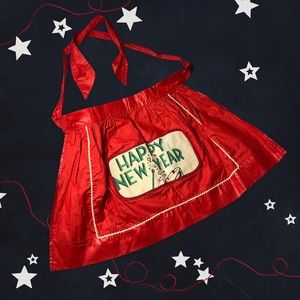 Vintage 1940’s post WWII reversible Holiday apron, one size